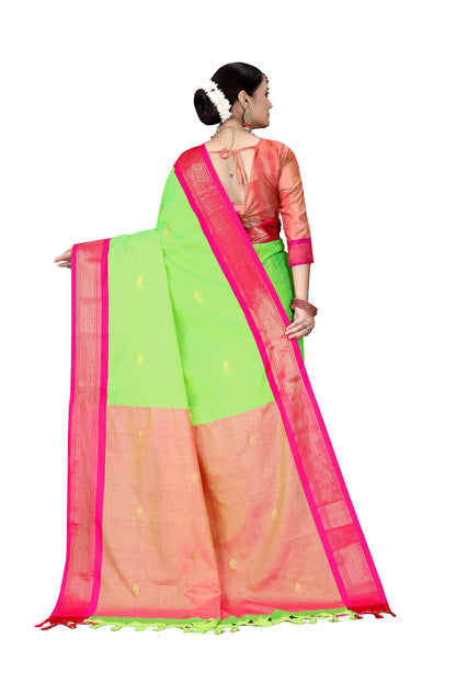 MOR BUTTI PAITHANI SAREE COTTON SILK